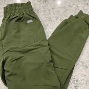 FIGS Zamora Dark Olive High Waisted Joggers